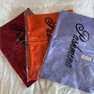 Pashmina and Silk Shawl Wrap -Crimson